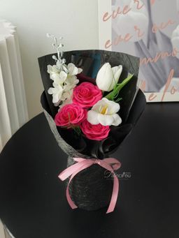 3 Stalk Soap Flower Mixed Bouquet 