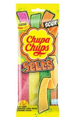 Chupa chups assorted sour belts 90g