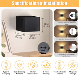 Modern Wireless Rechargeable Wall Light