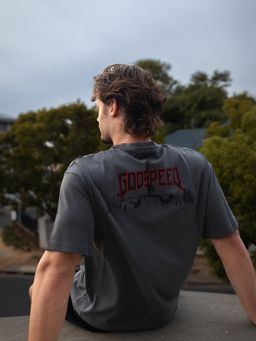 Men's Grey Tee with power lifter print  