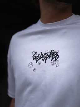 White Tee with Dice print