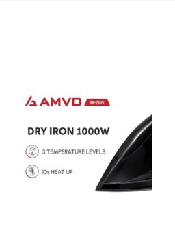 AMVO AN-2005 High-Quality Electric Dry lron Box 1000W- Black 