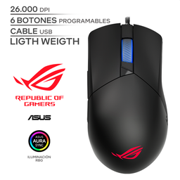 ASUS ROG GLADIUS III / 26000 DPI / 6 BOTONES / ALAMBRICO USB