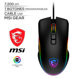 MSI FORGE GM300 / 7200 DPI / 7 BOTONES / ALAMBRICO USB