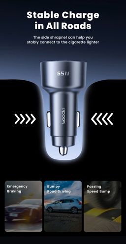 Toocki All-in-One 65W Car Quick Charger