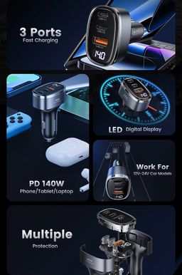 Toocki Advanced 3-in-1 140W Max PD SCP USB-C