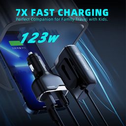 Multi Port Car Charger 123W