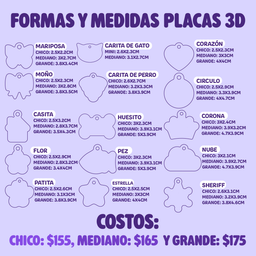 Plaquita 3D para perro o gato 