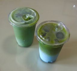 Blue pea lavender matcha latte