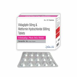 Vildagliptin + Metformin Hydrochloride Tablets 500 Mg Tablet