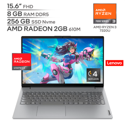 LENOVO V15 G4 AMN / AMD RYZEN 3 7320U / RAM 8 GB DDR5 / SSD 256 GB Nvme / 15.6" FHD 1080P / WINDOWS 11