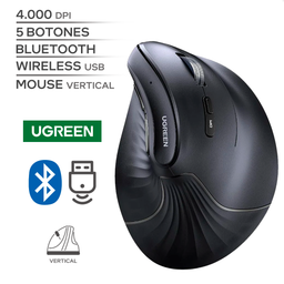 UGREEN MU008 / 4000 DPI / 3 BOTONES / WIRELESS USB / BLUETOOTH / INALAMBRICO / BLACK