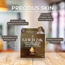 Precious Skin - Gold 24k Whitening Anti-Melasma Collagen Facial Soap (50g) | Wholesale Facial Skincare Singapore