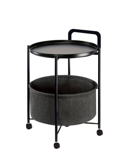10500104 - METAL SIDE TABLE WITH BASKET (BLACK)