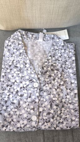 Gray flowers short sleeves pajama set