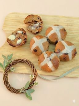 Mocha Hotcross buns 4 pieces