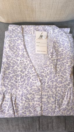 Purple flowers short sleeves pajama set 