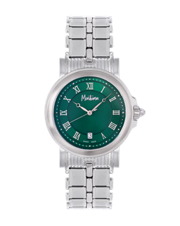 ساعة رجالية صناعة سويسرية ماركة مونتانا فضي مينا أخضر موديل M170187G