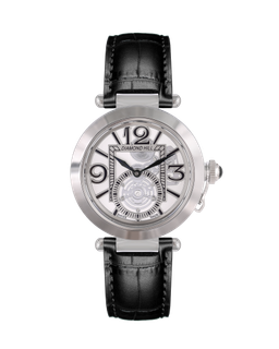 ساعة رجالية ماركة دايموند هيل فضي حزام اسود موديل 170183G