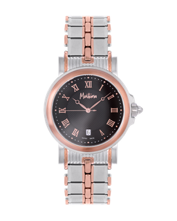 ساعة رجالية صناعة سويسرية ماركة مونتانا فضي روز مينا اسود موديل M170187G