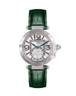 ساعة رجالية ماركة دايموند هيل فضي حزام اخضر موديل 170183G