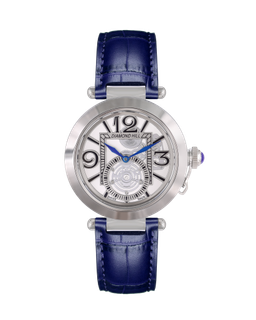 ساعة رجالية ماركة دايموند هيل فضي حزام ازرق موديل 170183G