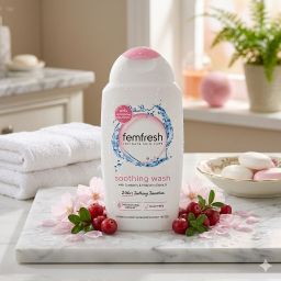 غسول مهدئ للمناطق الحساسة فيم فريش | Femfresh Soothing Wash With Cranberry & Probiotics extract