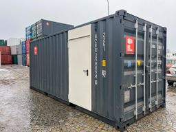 Contenedor de 20 pies en color antracita con puerta de acero