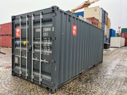 Contenedor de 20 pies en color antracita con puerta de acero