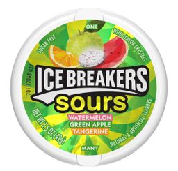 Ice breakers sours watermelon. green apple & tangerine sugarfree