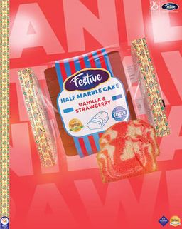 Festive half pound vanilla & strawberry 200g