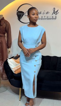 Slit side formal dress