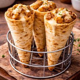 Cheesy Stuffed Cone Wraps