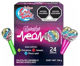 PALETA CALAVERITAS NEON COOL TOONS DISP C/24 PZS