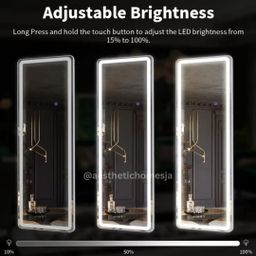Aesthetic LED Glass Frame Mirror (50x170cm)