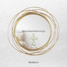 Aesthetic Gold Classic Circle Mirror (89x89cm) 