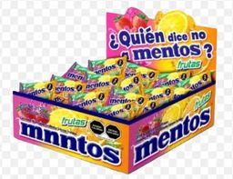CARAMELO MENTOS BIPIEZA FRUTAS DISP C/40 PZS