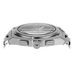 Armani Stainless Steel Watch with Black Chronograph Dial