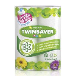 TWINSAVER KITCHEN TOWELS 2 ROLLS 
