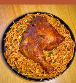 Jollof Spaghetti With Chicken