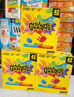 carts Gushers Strawberry & Tropical Variety Pack Snacks, 0.8 oz., 42 pk.