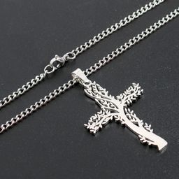 Collier Croix en Acier Inoxydable pour Femme et Homme, Plaqué Or et Noir, Géométrique Creux, Style Hip Hop, Bijoux Religieux pour Couples