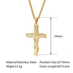 Collier Croix en Acier Inoxydable pour Femme et Homme, Plaqué Or et Noir, Géométrique Creux, Style Hip Hop, Bijoux Religieux pour Couples