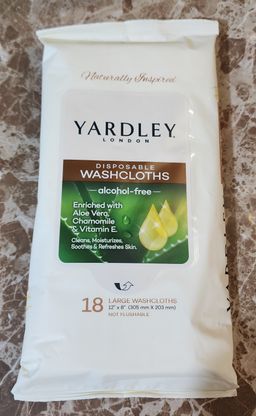 Yardley london large disposable washcloths 18 count 