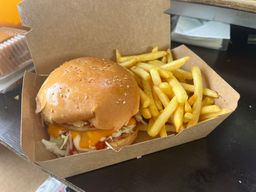 Burger Ayam Crispy With Fries