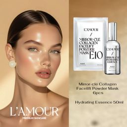 L'amour Mirror-Cle Collegen Facelift Powder Mask E10 (6PCS) & Hydrating Esence (50ml
