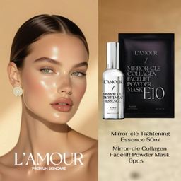 L'amour Mirror-Cle Tightening Esscence (50ml)& Mirror-Cle FaceLift Powder E10 (6PCS)