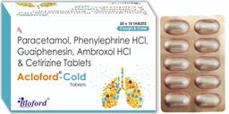 Paracetamol + Phenylephrine Hydrochloride + Guaiphenesin + Cetirizine Hydrochloride + Ambroxol Hydrochloride Tablets 325 Mg Tablet