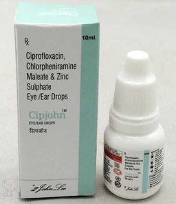 Ciprofloxacin 0.3% W/V + Chlorpheniramine Maleate 0.1 % W/V + Zinc Sulphate 0.1% W/V Drops 0.1 % Drops