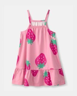 Toddler Girl Strawberry Swim Dress Coverup - Pink